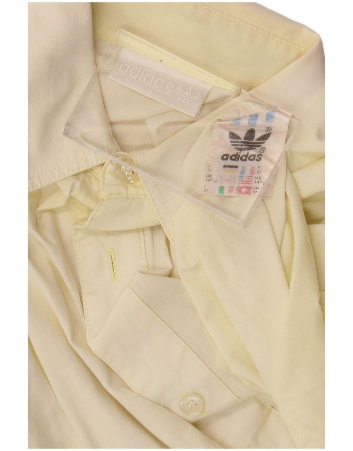 ADIDAS Mens Short Sleeve Shirt Size 14 1/2 Small Yellow Cotton