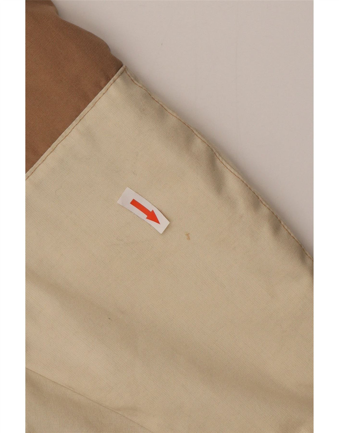 Vintage Mens Hooded Windbreaker Jacket IT 46 Small Beige Colourblock