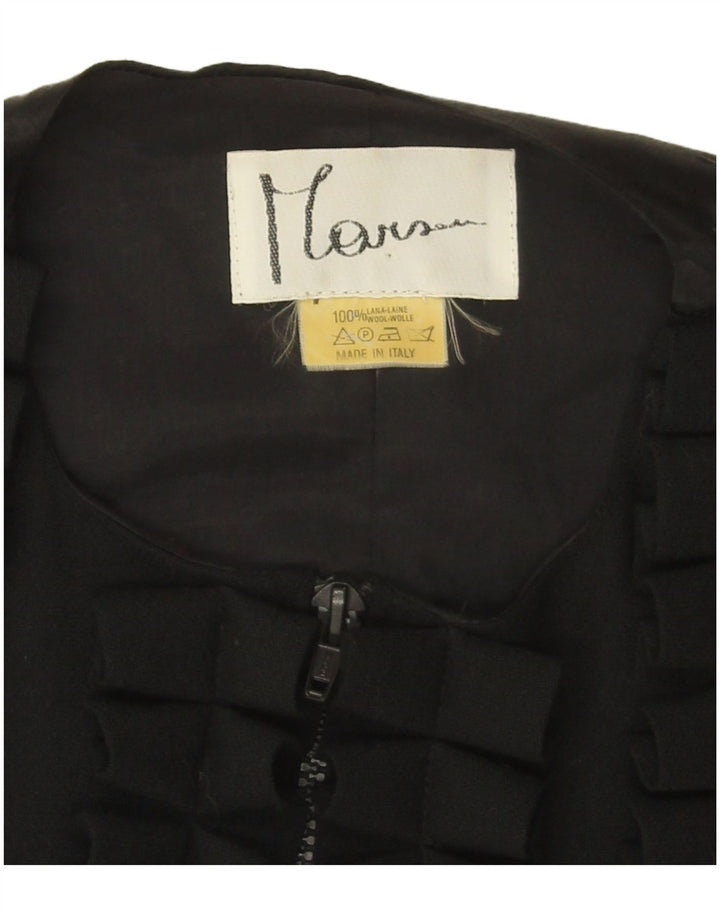 Vintage Womens Waistcoat UK 16 Small Black Wool