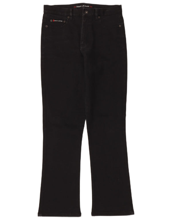 DKNY Womens Bootcut Jeans US 10 Large W30 L30 Black Cotton