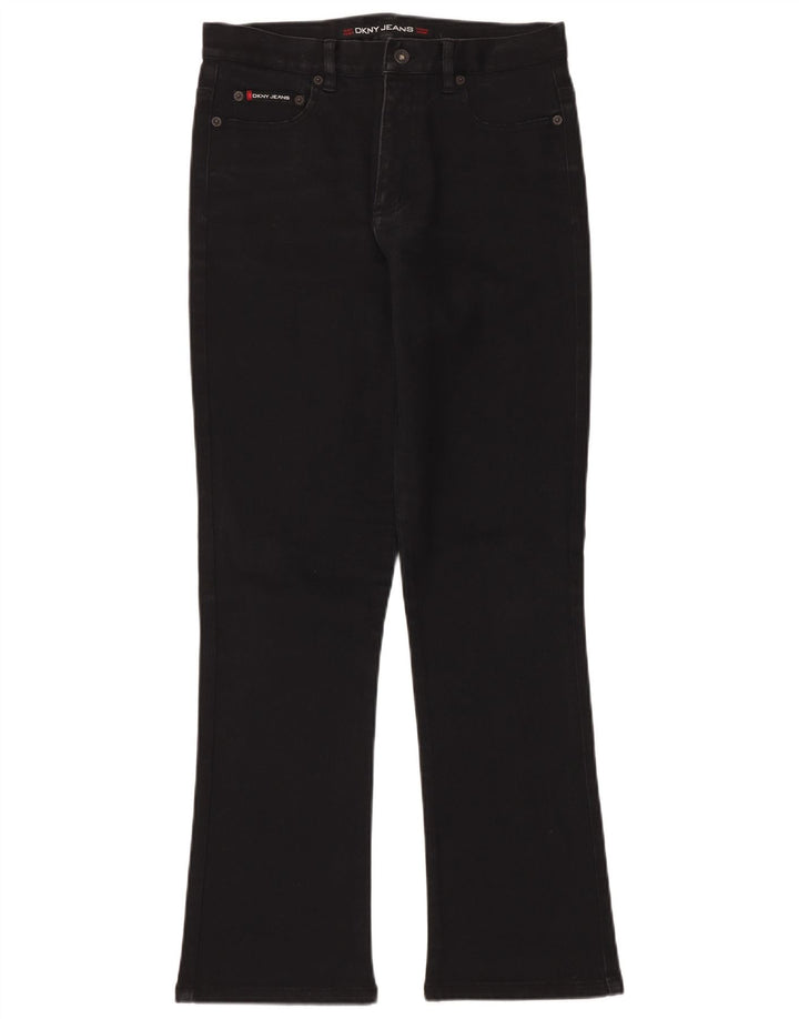DKNY Womens Bootcut Jeans US 10 Large W30 L30 Black Cotton