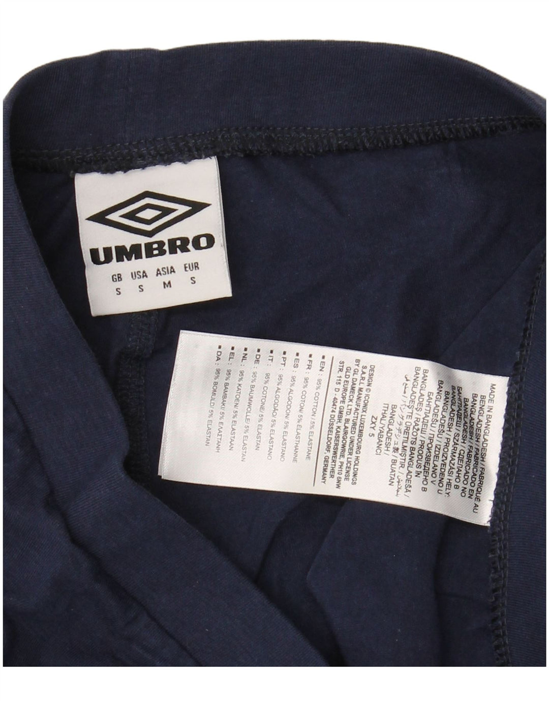 UMBRO Womens Graphic Leggings UK 10 Smal Navy Blue Cotton
