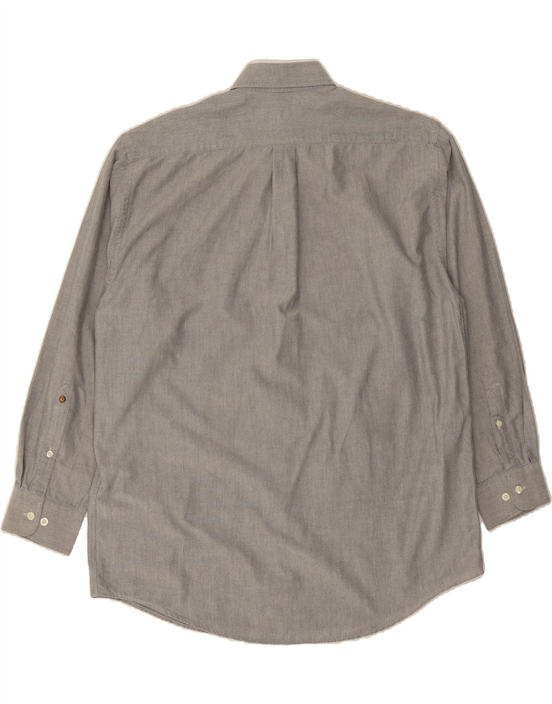 BURLINGTON Mens Shirt Large Grey Cotton Vintage Burlington and Second-Hand Burlington from Messina Hembry 