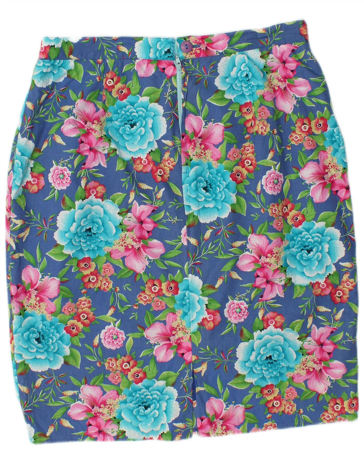 GIANFREDIANI Womens High Waist Pencil Skirt IT 48 XL W32 Blue Floral