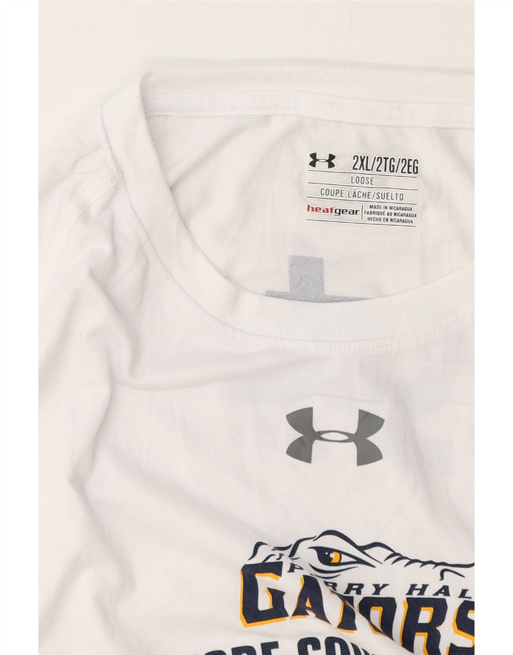 UNDER ARMOUR Mens Graphic Top Long Sleeve 2XL White