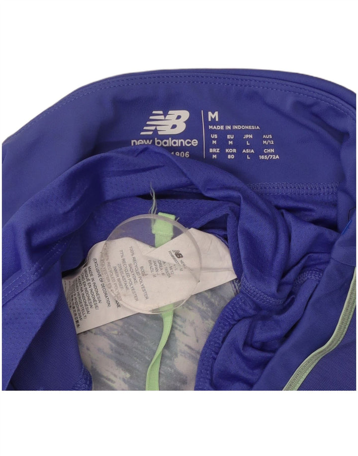 NEW BALANCE Womens Abstract Pattern Sport Shorts UK 14 Medium  Blue