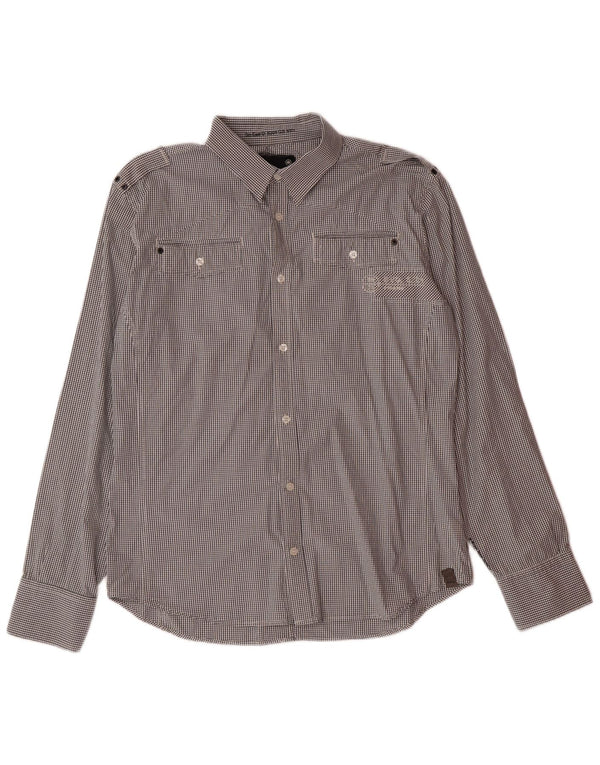 G-STAR Mens Shirt XL Black Check Cotton