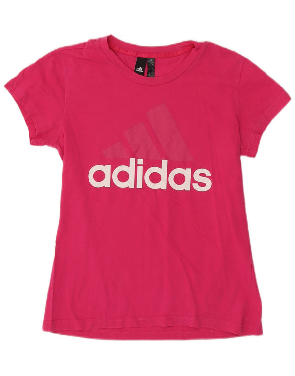 Adidas Womens Graphic T-Shirt Top UK 12/14 Medium Pink