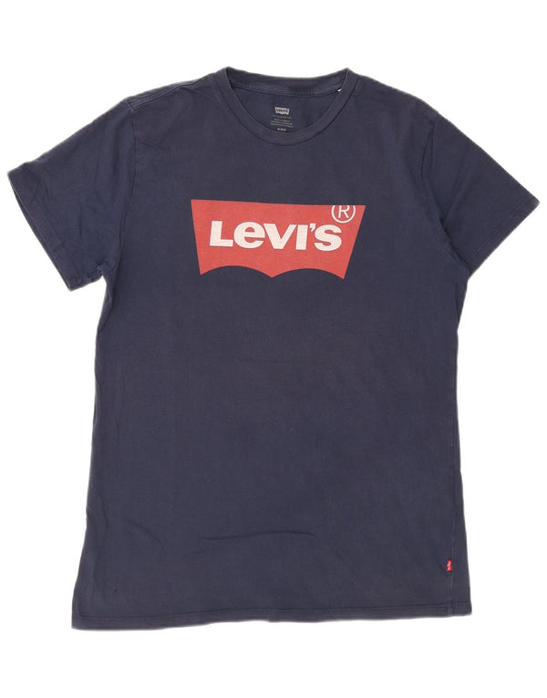 Levi's Mens Graphic T-Shirt Top Medium Navy Blue Cotton