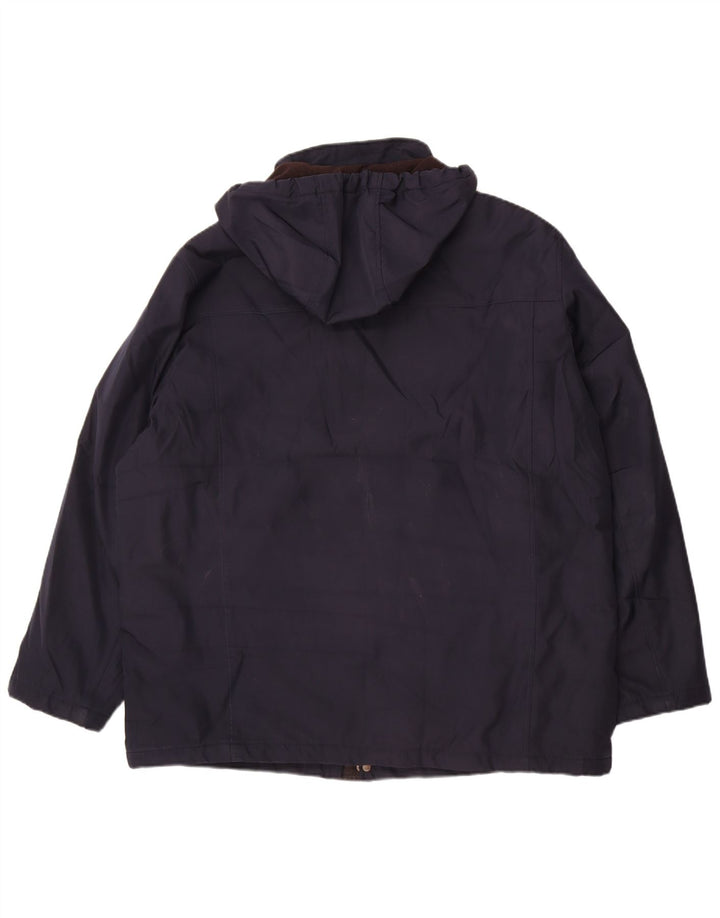 Calvin Klein Mens Hooded Windbreaker Jacket UK 42 XL Navy Blue Polyester