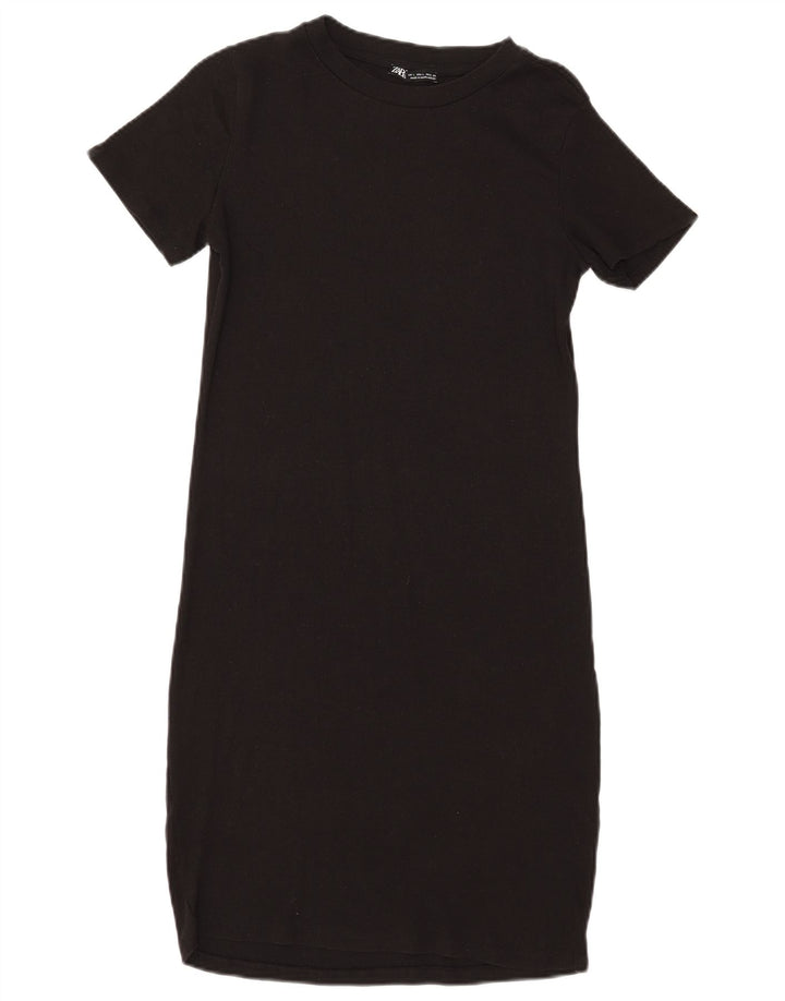ZARA Womens Jumper Dress UK 14 Large Black Cotton
