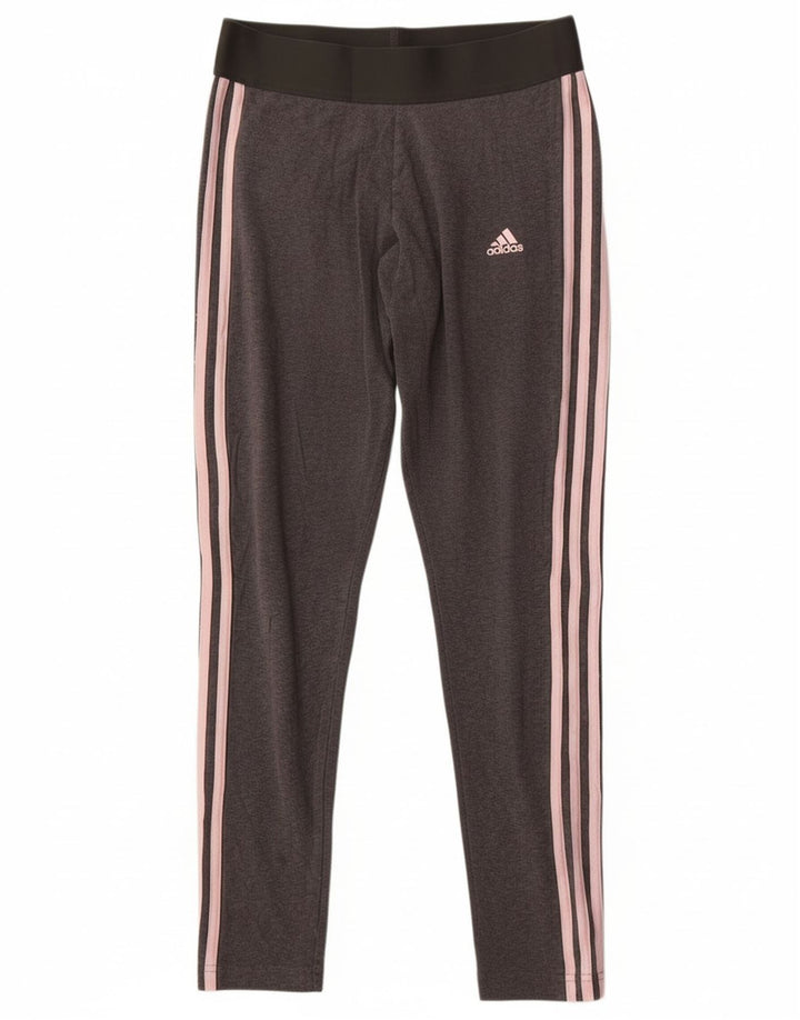 Adidas Womens Leggings UK 12 Medium  Grey Cotton