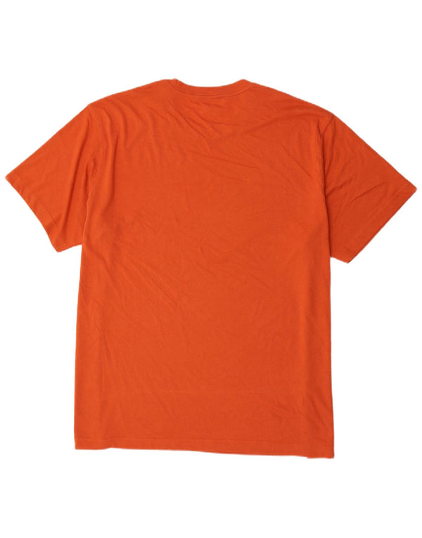 EDDIE BAUER Mens T-Shirt Top 2XL Orange Cotton