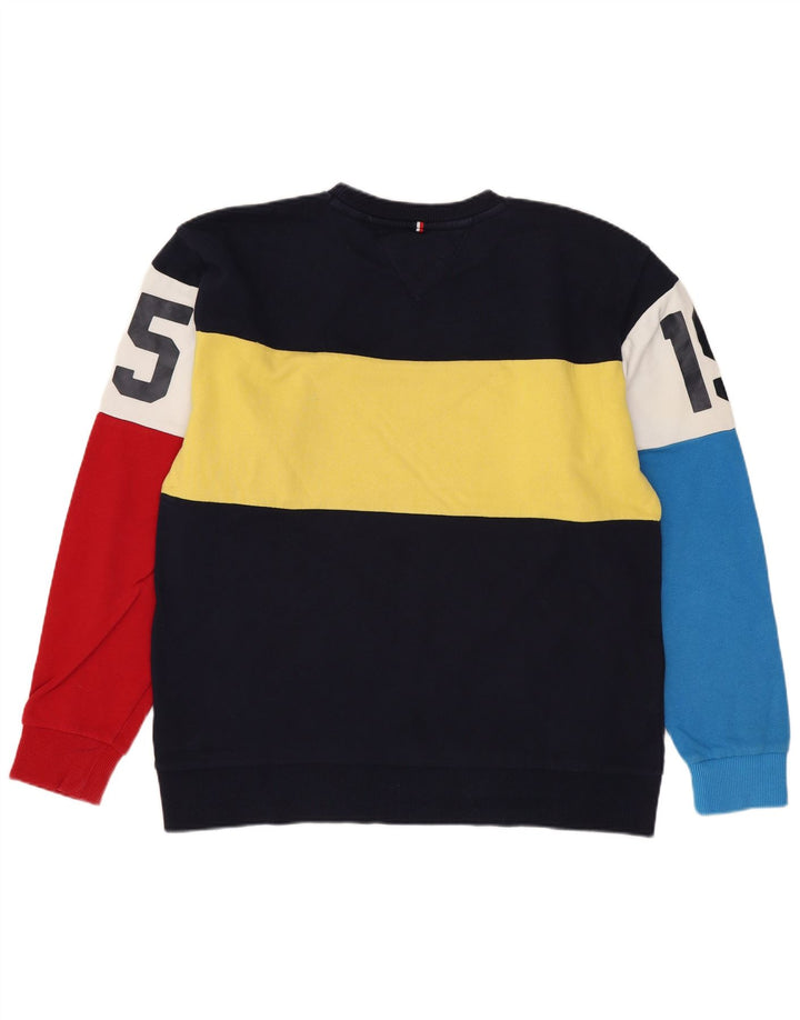 Tommy Hilfiger Boys Sweatshirt Jumper 13-14 Years Navy Blue Colourblock