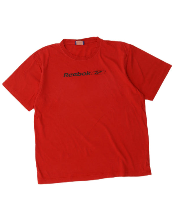 REEBOK Mens Graphic T-Shirt Top Medium Red Cotton