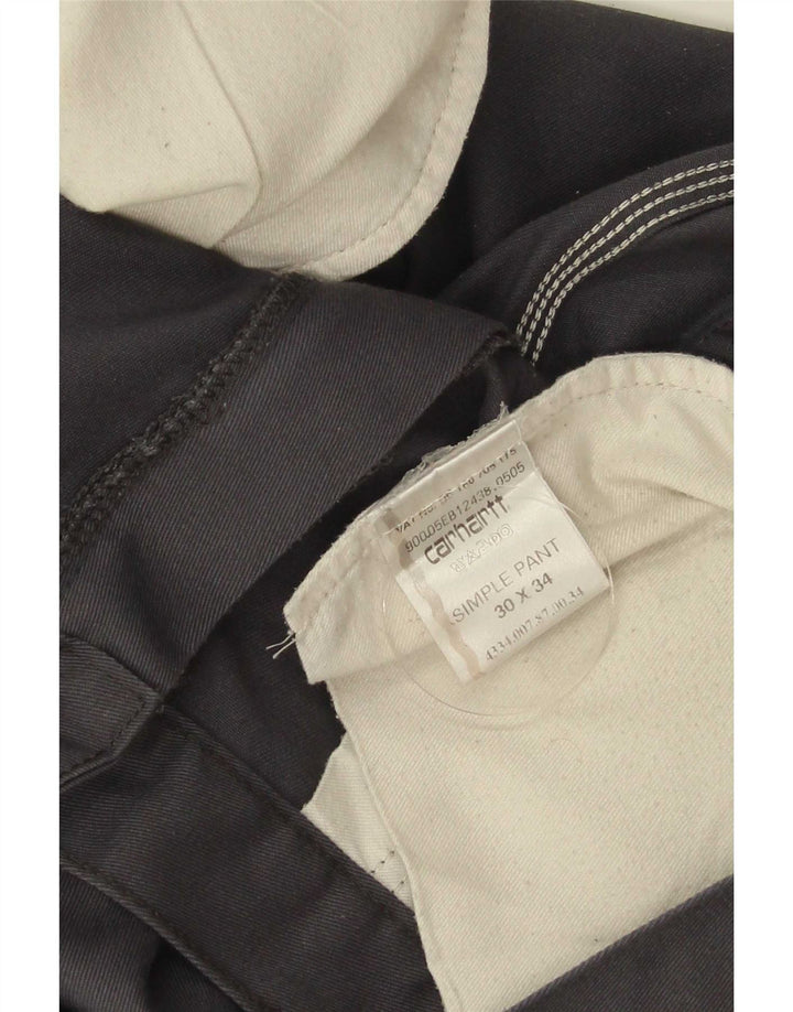 Carhartt Mens Straight Chino Trousers W30 L34 Grey Polyester