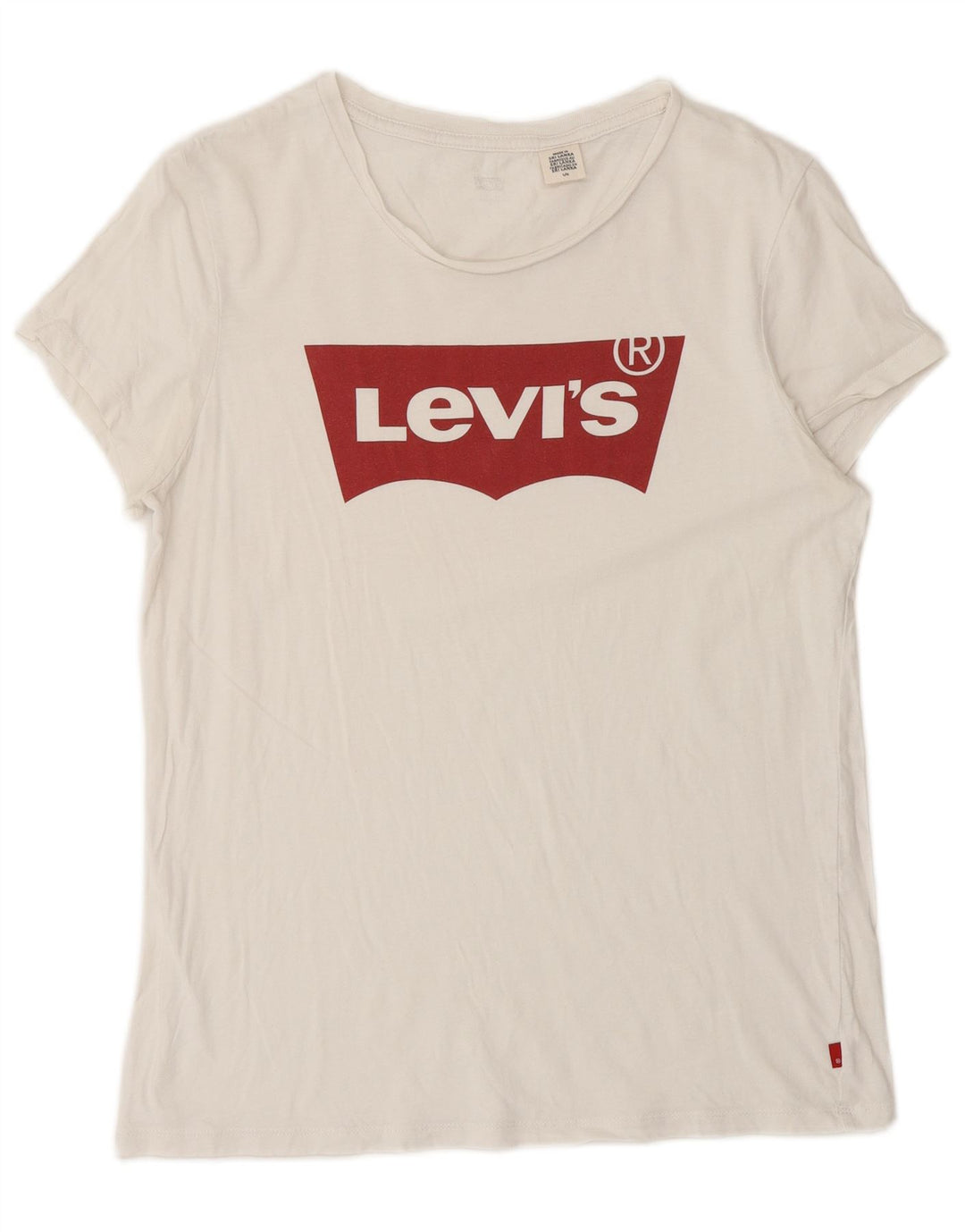 LEVI'S Womens Graphic T-Shirt Top UK 14 Large White