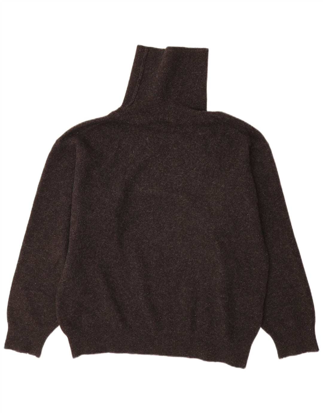 QUILL'S WOOLEN MARKET Mens Roll Neck Jumper Sweater Large Grey Lambswool