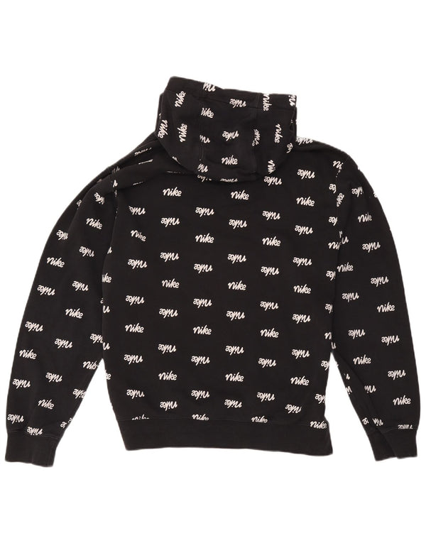 Nike Mens Graphic Hoodie Jumper Large Black Cotton