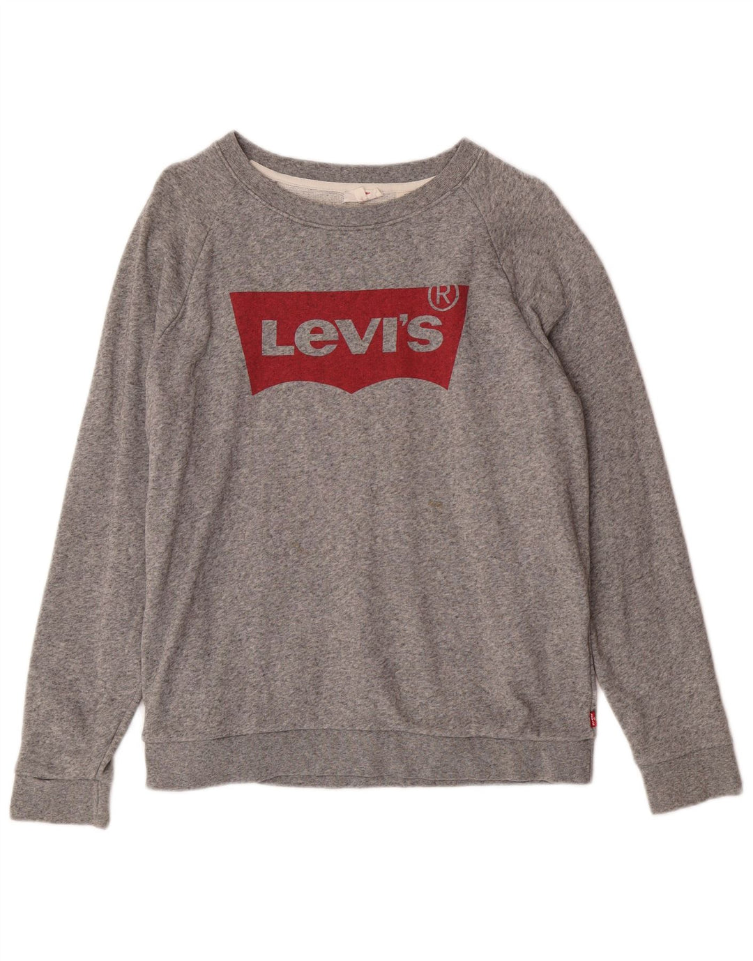 Levi's Womens Graphic Sweatshirt Jumper UK 14 Medium Grey Cotton