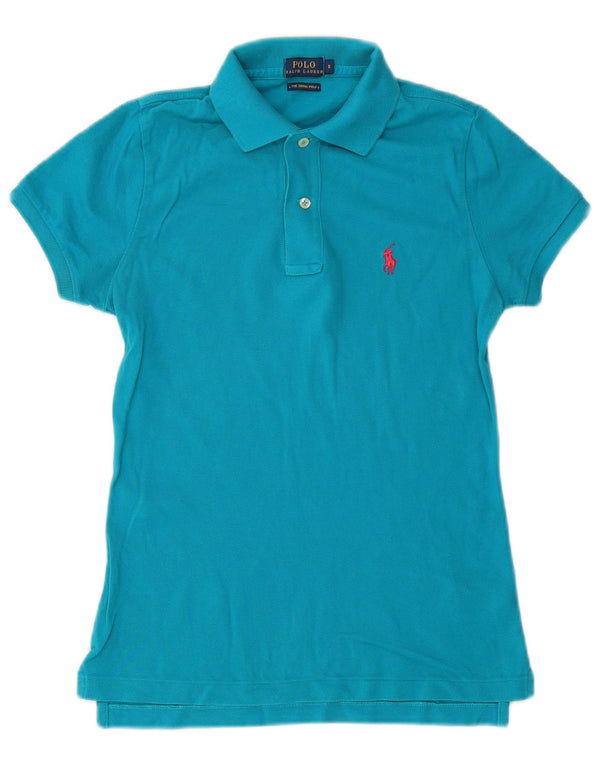 POLO RALPH LAUREN Mens The Skinny Polo Skinny Polo Shirt Small Blue Cotton