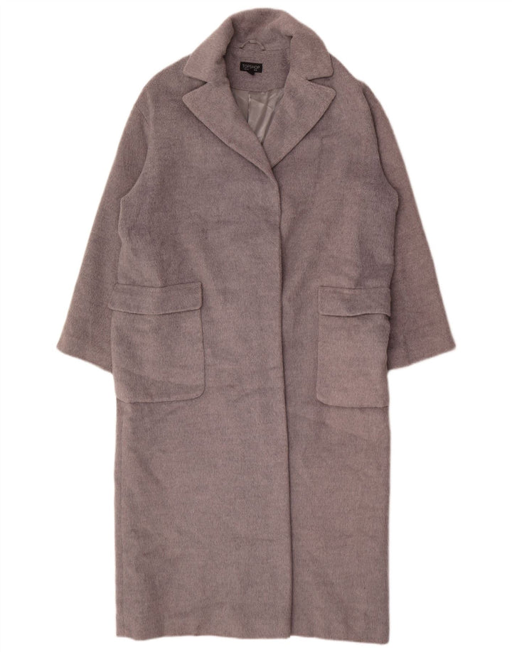 Topshop Womens Oversized Overcoat UK 12 Medium Grey Polyester