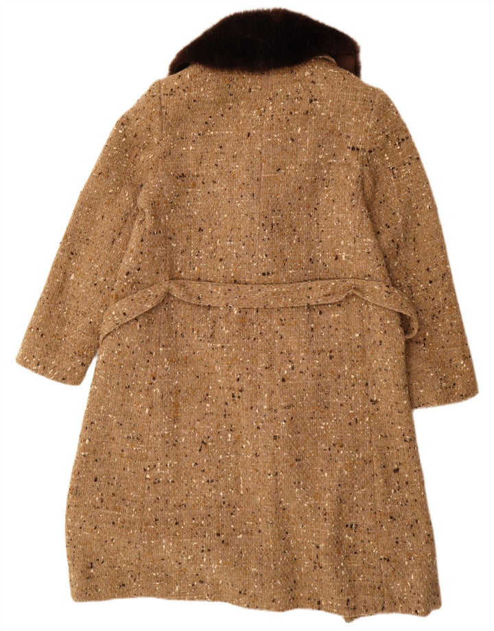 Vintage Womens Double Breasted Coat UK 18 XL Beige Flecked