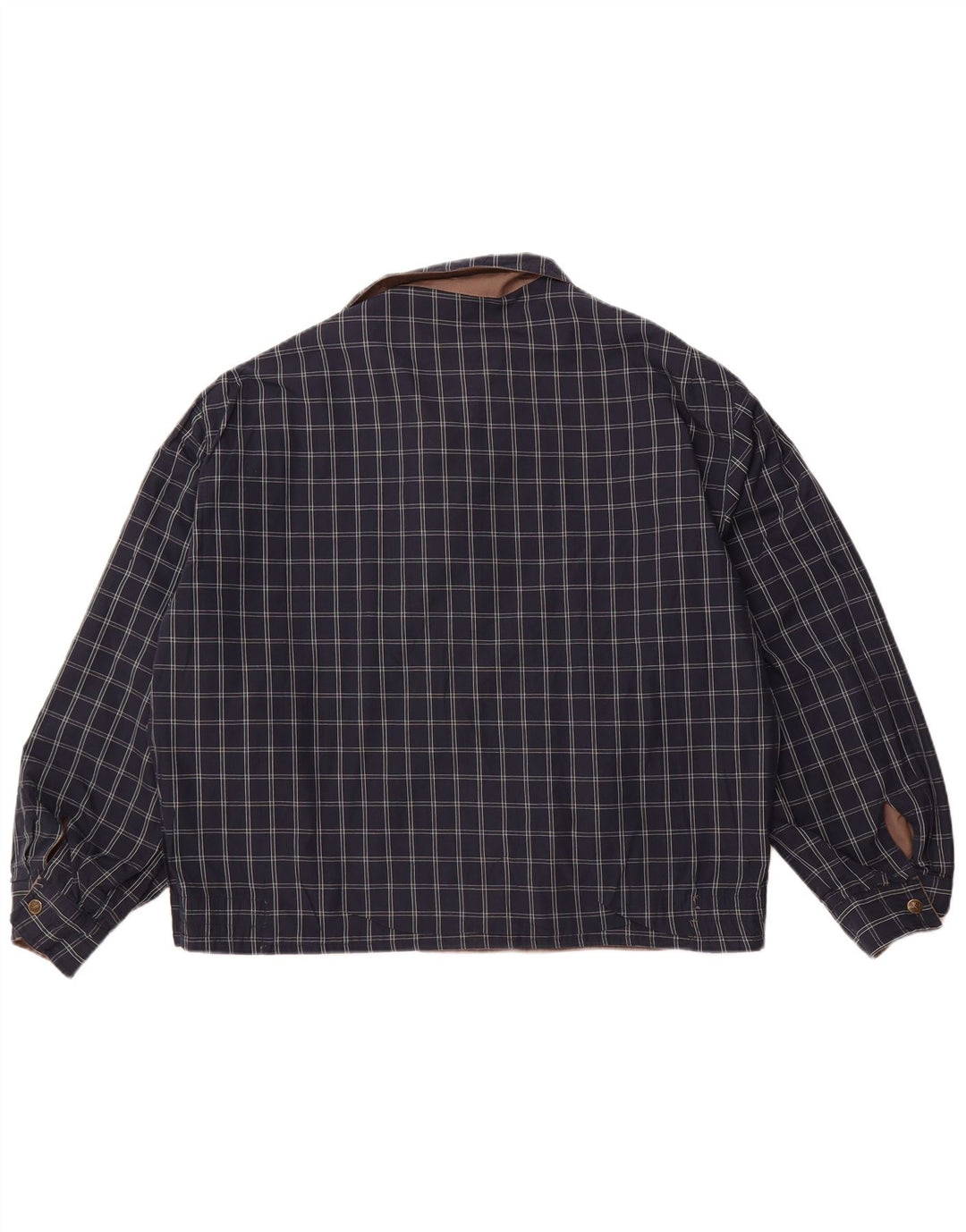 VINTAGE Mens Reversible Jacket UK 40 Large Brown Check Polyester