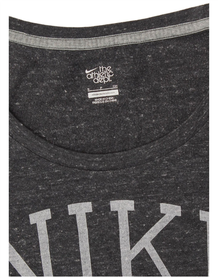 NIKE Womens Graphic T-Shirt Top UK 10 Small Grey Flecked