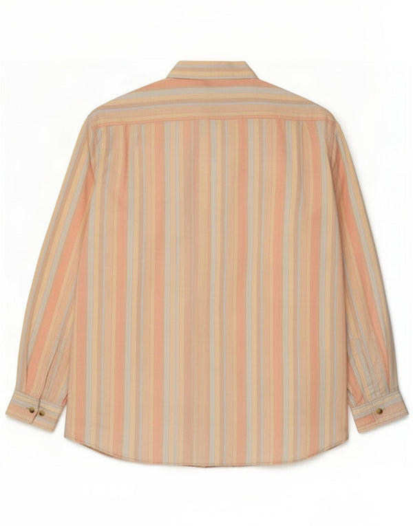 Marlboro Classics Mens Shirt XL Orange Striped Cotton