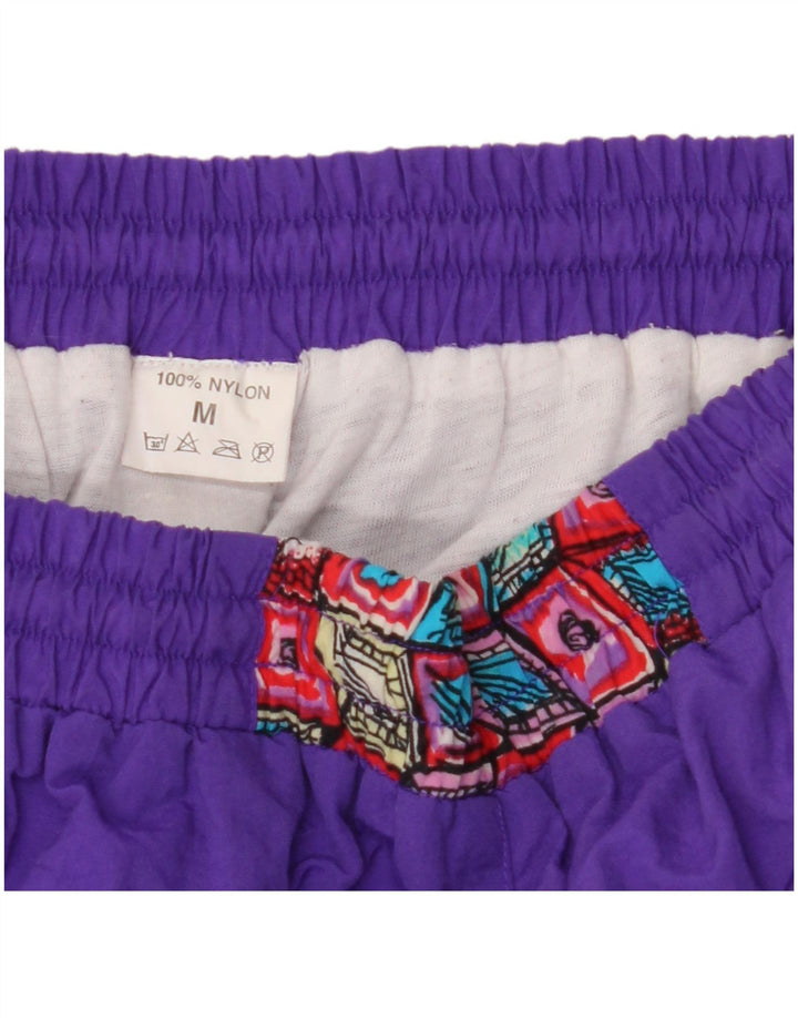 VINTAGE Womens Tracksuit Trousers Joggers UK 14 Medium  Purple Geometric