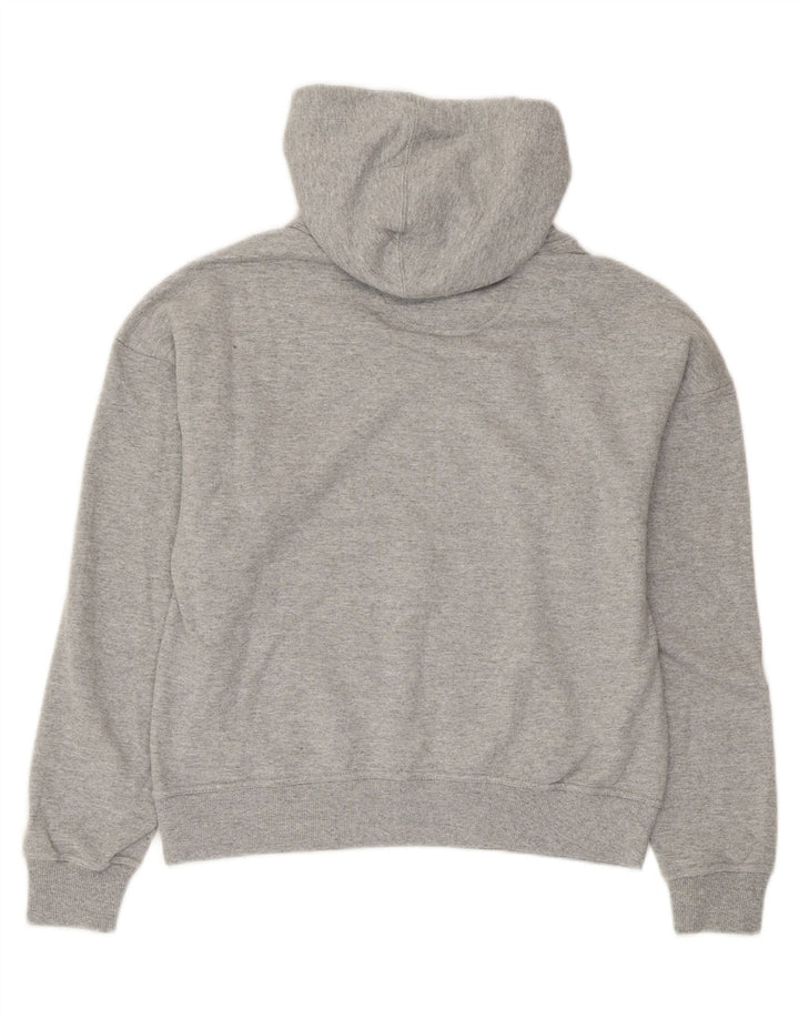 CHAMPION Womens Oversized Hoodie Jumper UK 6 XS Grey Cotton