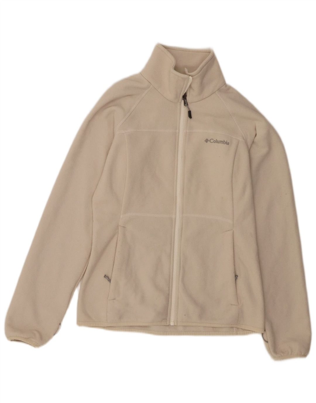 COLUMBIA Womens Interchange Fleece Jacket UK 10 Small Off White Polyester