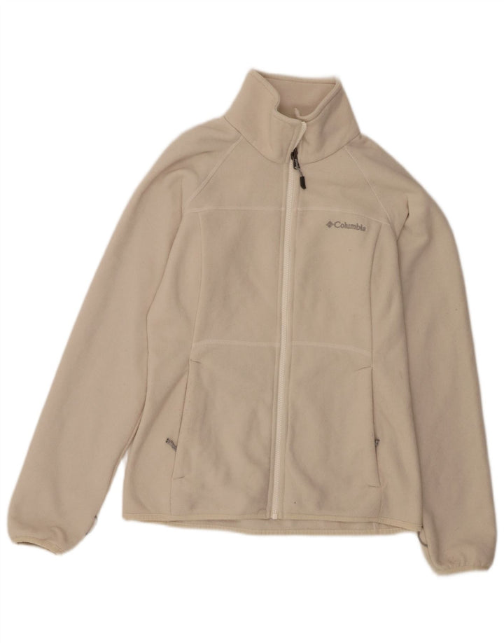 COLUMBIA Womens Interchange Fleece Jacket UK 10 Small Off White Polyester