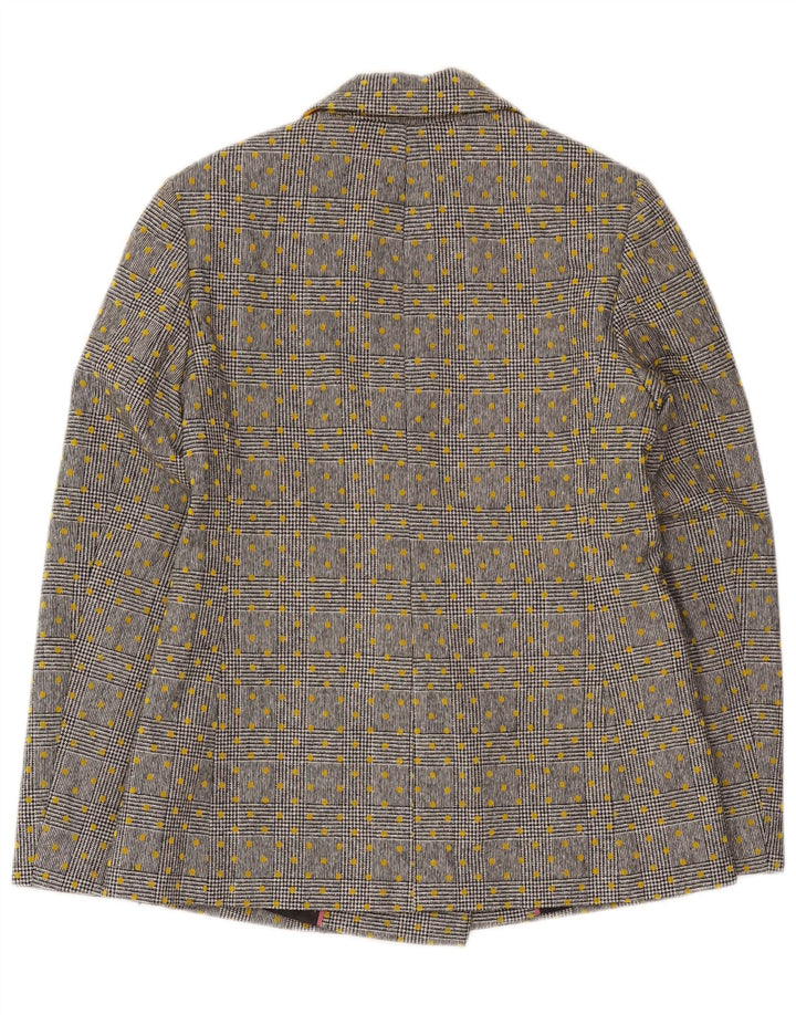 Boden Womens Double Breasted Blazer Jacket UK 10 Small Grey Spotted Wool