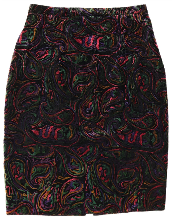 VINTAGE Womens 1 Button 2 Piece Skirt Set UK 12 Medium W32 Multicoloured