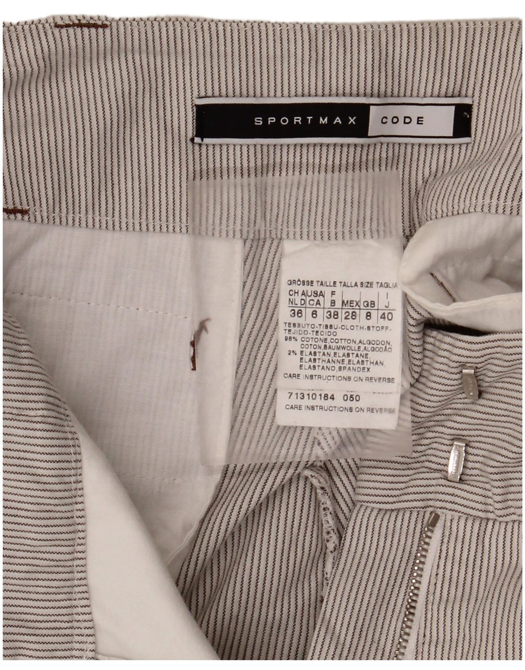 SPORTMAX Womens Cropped Trousers UK 8 Small W28 L25 Grey Pinstripe