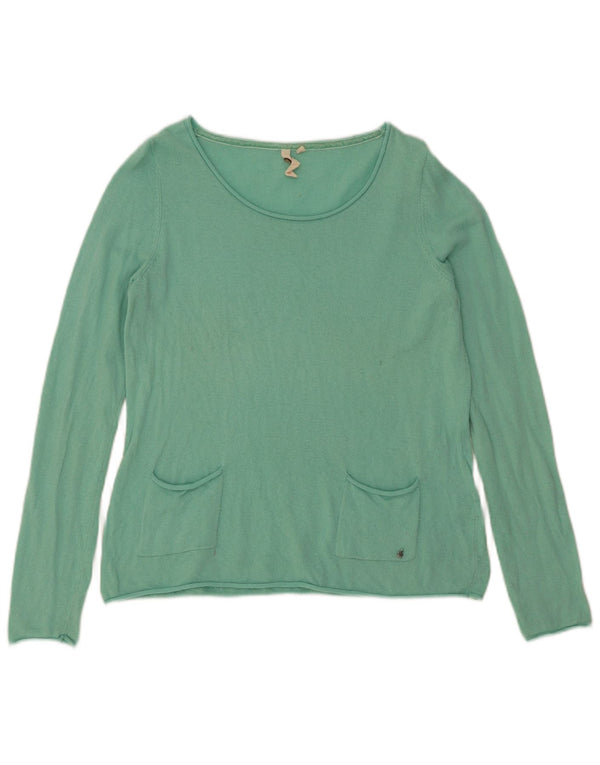 White Stuff Womens Boat Neck Jumper Sweater UK 10 Small Green Viscose