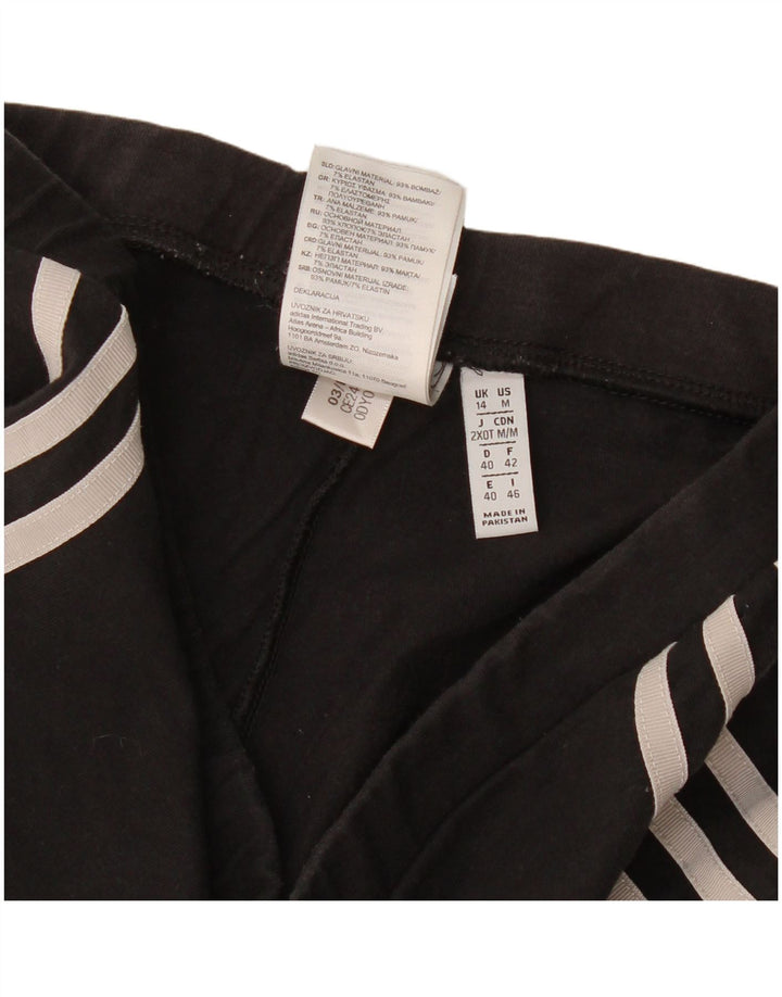 Adidas Womens Leggings UK 14 Medium Black Cotton