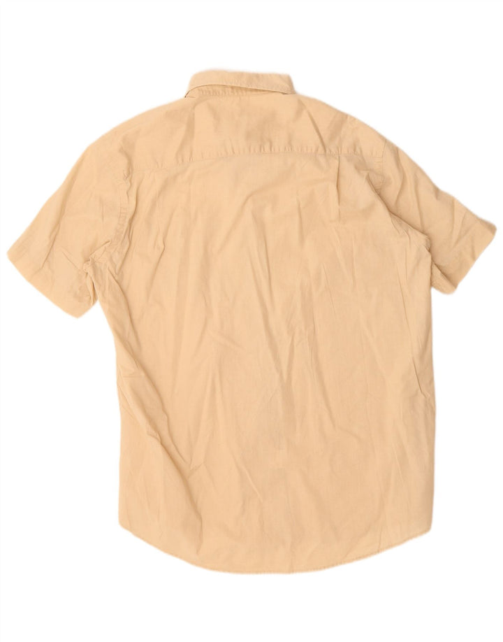 CHARRO Mens Short Sleeve Shirt XL Beige Cotton
