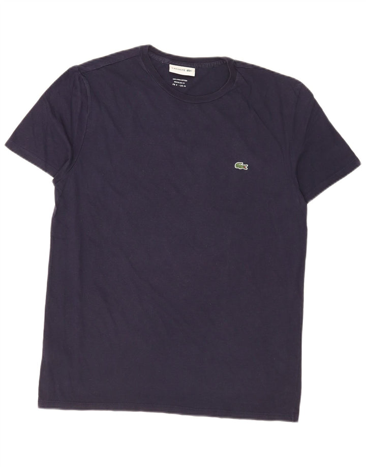 Lacoste Mens Regular Fit T-Shirt Top Size 4 Medium Navy Blue Cotton