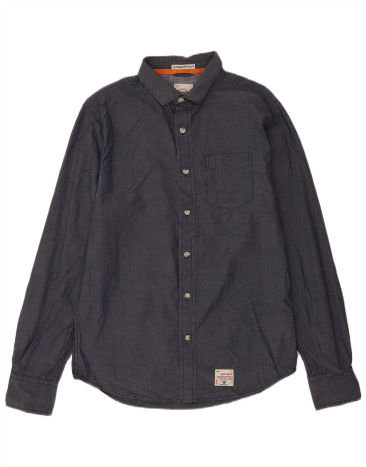 Superdry Mens Shirt Large Grey Cotton