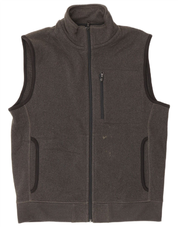 Marks & Spencer Mens Sleeveless Tracksuit Top Jacket Medium Grey Polyester