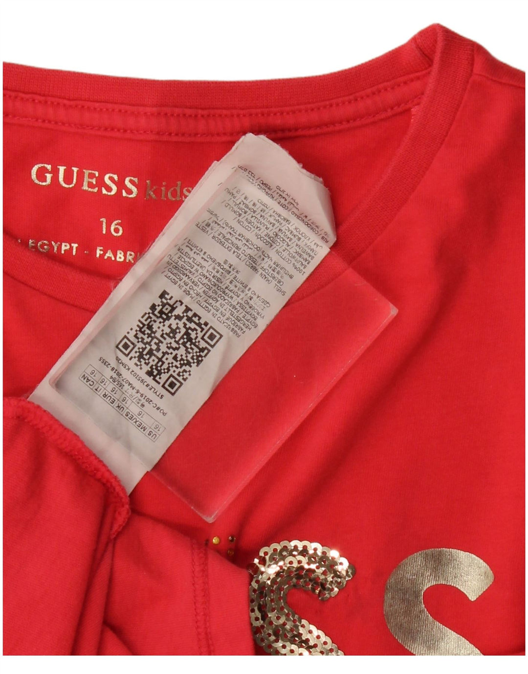 GUESS Girls Graphic T-Shirt Top 15-16 Years Red Cotton