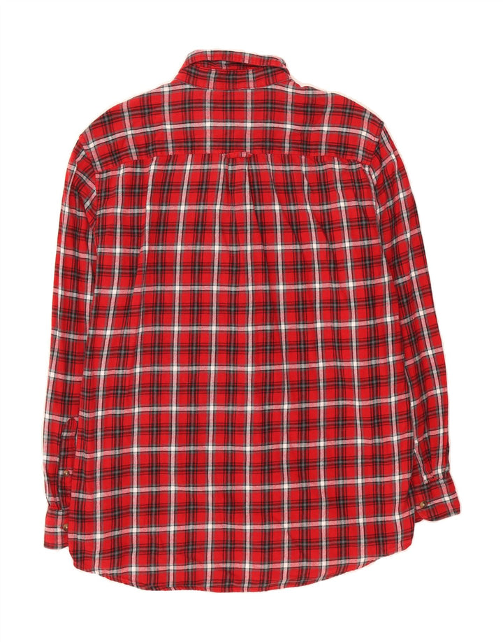 CHAPS Mens Flannel Shirt Medium Red Check Cotton Vintage Chaps and Second-Hand Chaps from Messina Hembry 