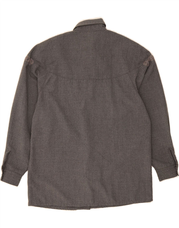 TOGETHER Womens Flannel Shirt UK 14 Large Grey Viscose Vintage Together and Second-Hand Together from Messina Hembry 