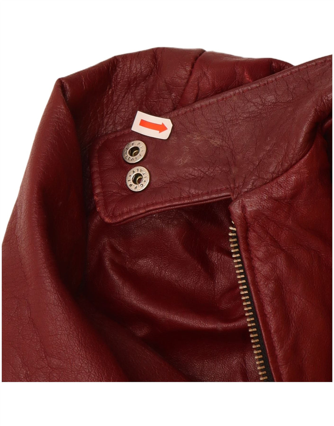 VINTAGE Womens Leather Jacket UK 10 Small Burgundy Leather