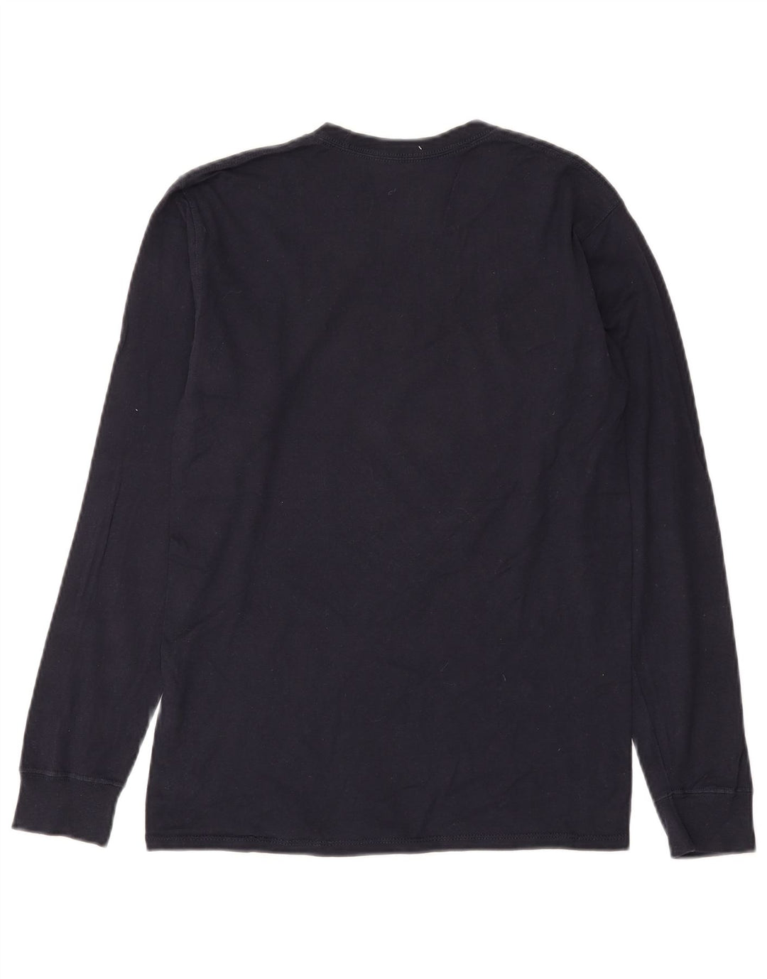 CHAMPION Mens Graphic Top Long Sleeve Small Navy Blue Cotton