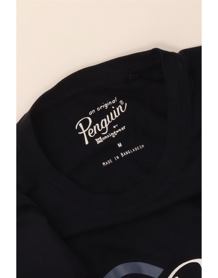 Penguin Mens Graphic T-Shirt Top Medium Navy Blue