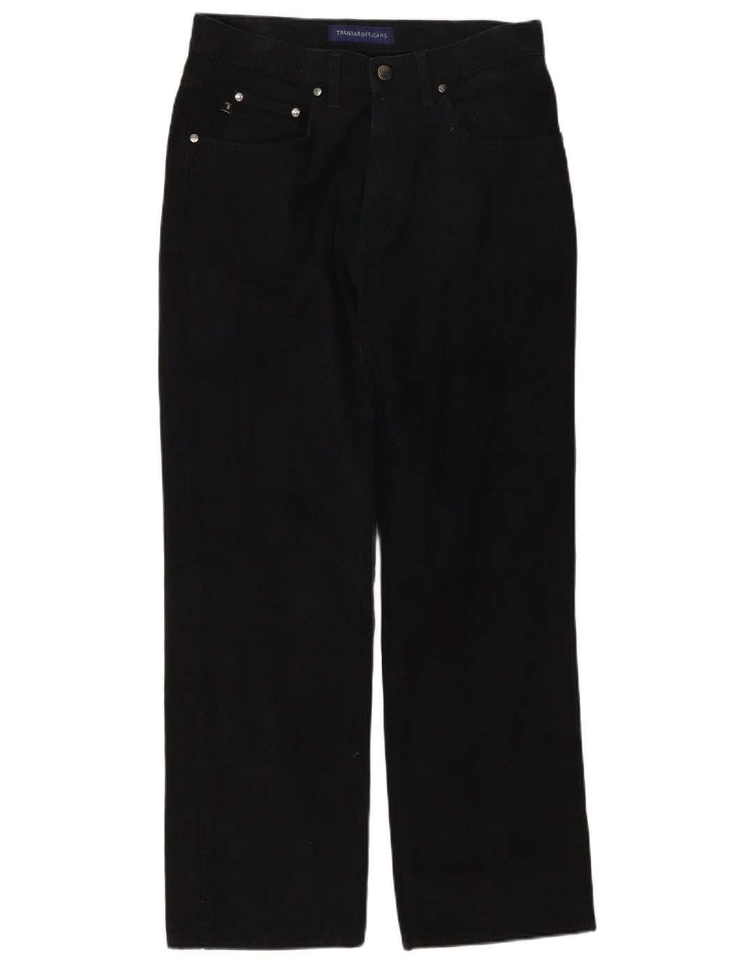 Trussardi Mens Straight Jeans IT 48 Medium W32 L30 Black Cotton